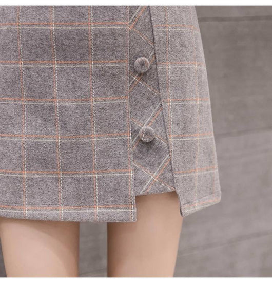 Falda Escocesa Irregular de Lana para Mujer - Corte Moderno - Image 29