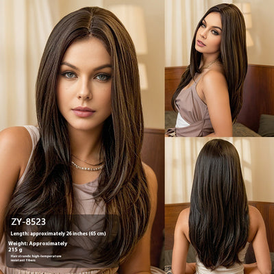 Peluca Larga Efecto Cabello Natural 60cm - Línea de Cabello Realista para Presentadoras - Image 13
