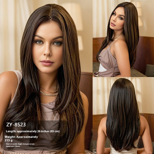 Peluca Larga Efecto Cabello Natural 60cm - Línea de Cabello Realista para Presentadoras - Image 13