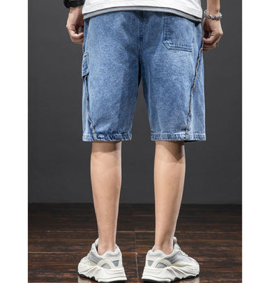 Shorts Denim Sueltos Rectos Versátiles para Hombre - Image 3