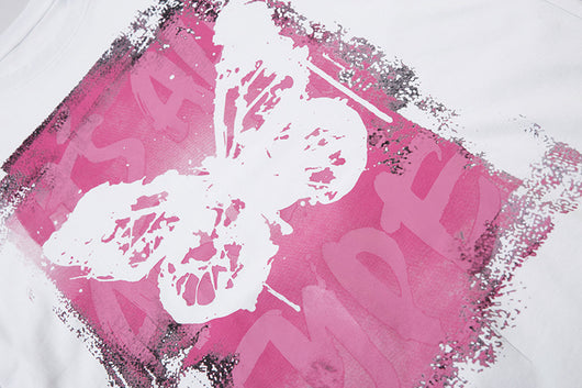 Playera Suelta con Estampado Mariposa Abstracto para Hombre - Image 14
