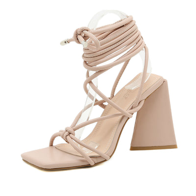 Sandalias de Tacón Alto Estilo Romano con Tira al Tobillo 11cm - Image 7