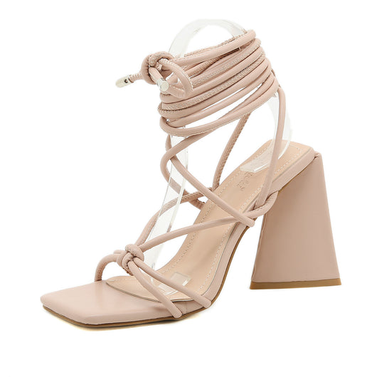 Sandalias de Tacón Alto Estilo Romano con Tira al Tobillo 11cm - Image 7