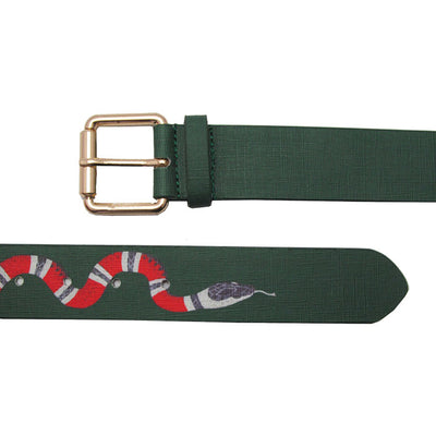 Cinturón de Cuero con Diseño de Serpiente para Hombre - Image 11