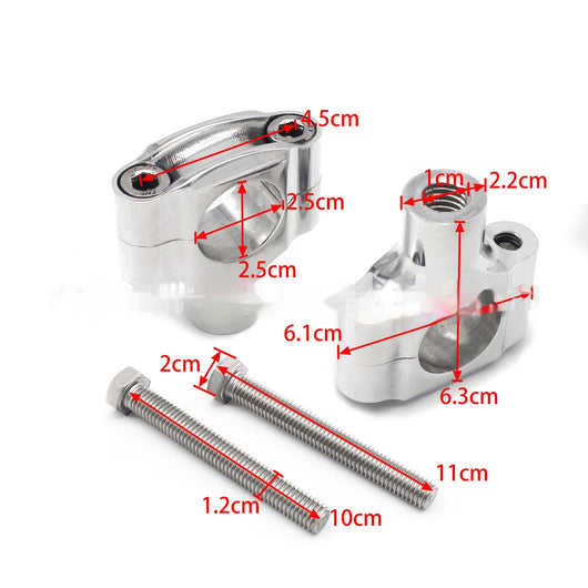 Manillar Universal de Diámetro Ajustable para Motos - Acabado Plateado - Image 10
