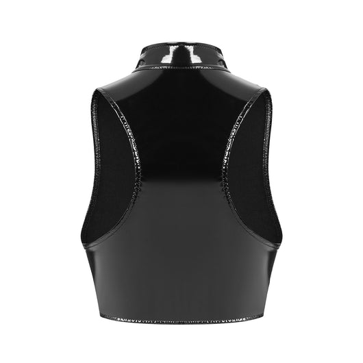 Chaleco de Cuero Brillante Espejo para Mujer - Image 2