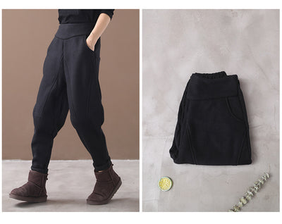 Pantalón Harem de Punto Lana Suelta Versátil - Image 20