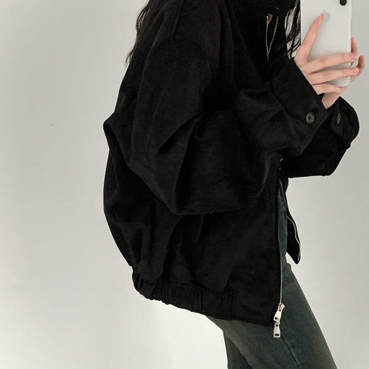 Abrigo Retro de Ante Cálido con Doble Cierre - Perfecto para Otoño Invierno - Image 16