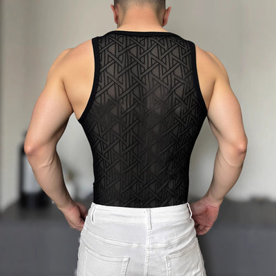 Playera de Malla Transpirable sin Mangas para Hombre - Image 2