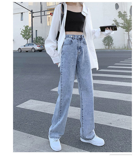 Jeans Rectos Azul Claro para Mujer - Corte Holgado y Moderno - Image 13