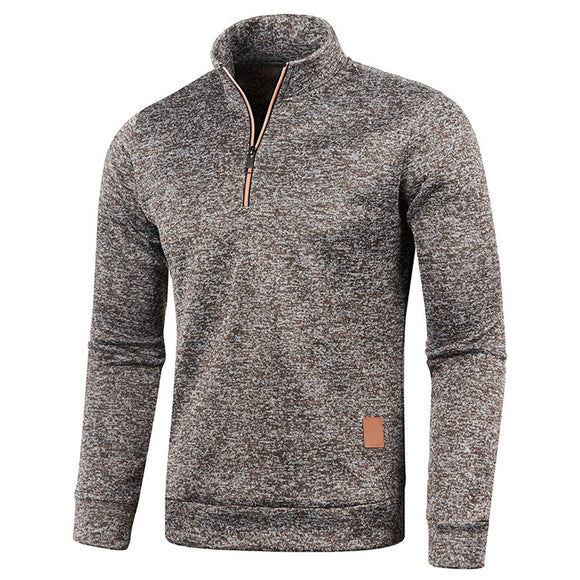 Suéter para Hombre con Cierre de Cremallera en el Cuello - Otoño e Invierno