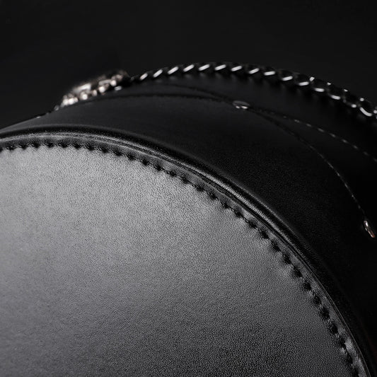Sombrero de Copa Calavera Mágica en Cuero PU Negro - Accesorios de Foto para Mujer - Image 2