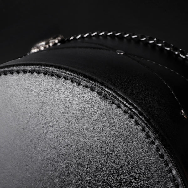 Sombrero de Copa Calavera Mágica en Cuero PU Negro - Accesorios de Foto para Mujer