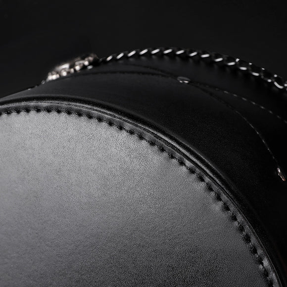 Sombrero de Copa Calavera Mágica en Cuero PU Negro - Accesorios de Foto para Mujer