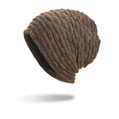 Gorro de Lana Tejido Fleece a Rayas Horizontales Multicolor para Otoño e Invierno - Image 2