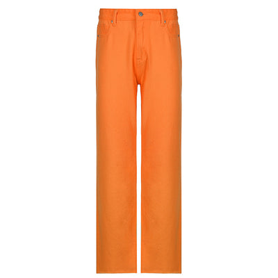 Pantalones Rectos de Cintura Alta en Colores Candy para Mujer