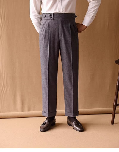 Pantalones de Invierno Rectos Cintura Alta para Hombre con Hebillas Parisinas - Image 27