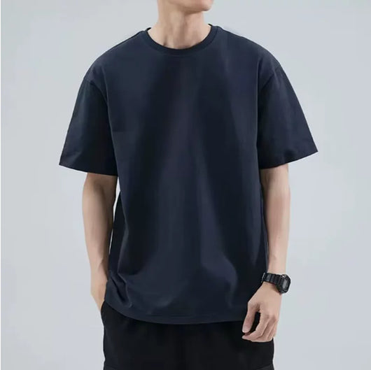 Playera Suelta de Color Liso para Hombre - Versátil y Cómoda - Image 14