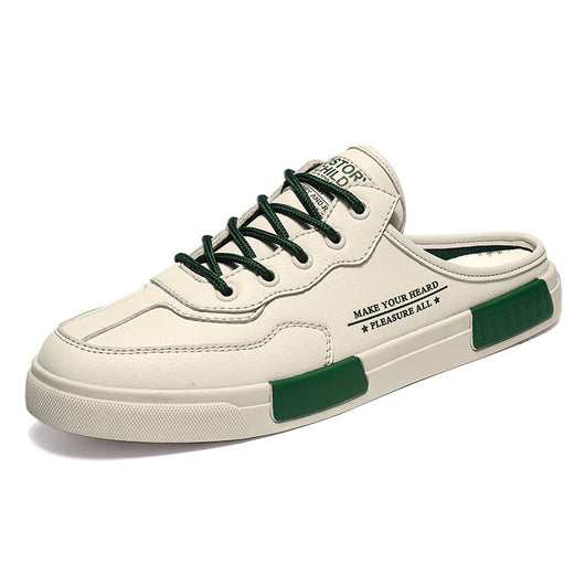 Tenis Casuales para Hombre Cuero Blanco Combinado Estilo Moderno - Image 4