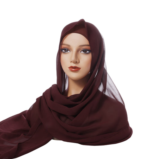 Turbante Chiffón con Pliegues y Cordón Ajustable Monocromático - Image 18