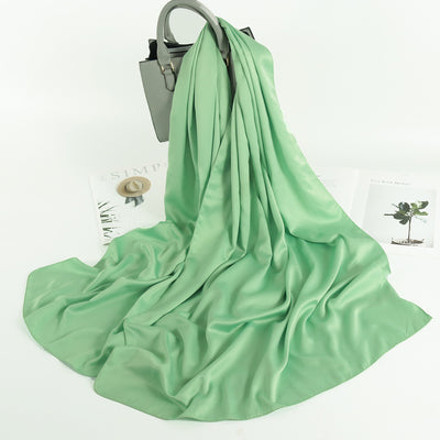 Pañuelo Satinado Liso de Estilo Malayo - Chal Casual Versátil - Image 28