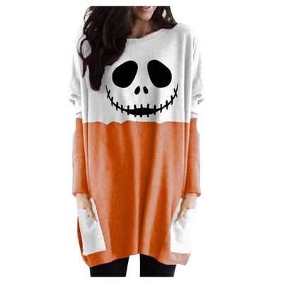 Blusa Larga Estampada para Halloween con Fantasma y Calabaza - Image 5