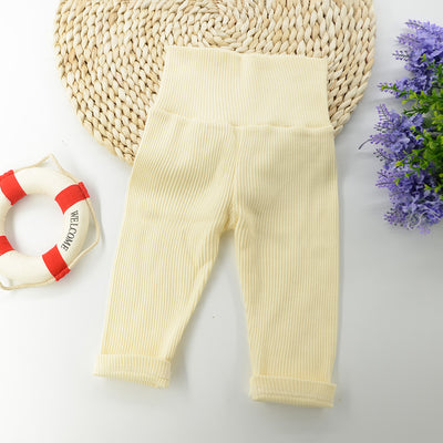 Pantalones de Algodón Liso Cintura Alta para Bebé - Image 9