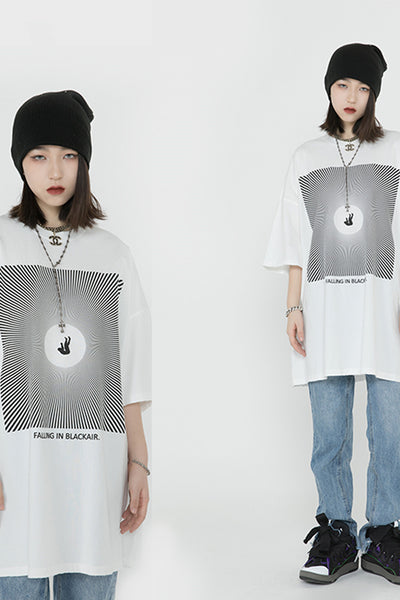Camiseta Oversize Hip-hop de Manga Corta - Estilo Urbano Contemporáneo - Image 4