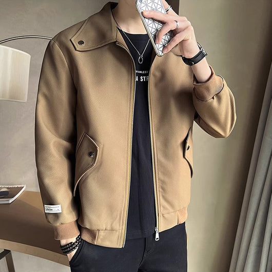 Chaqueta Casual para Hombre en Tono Café - Perfecta para Primavera y Otoño - Image 3