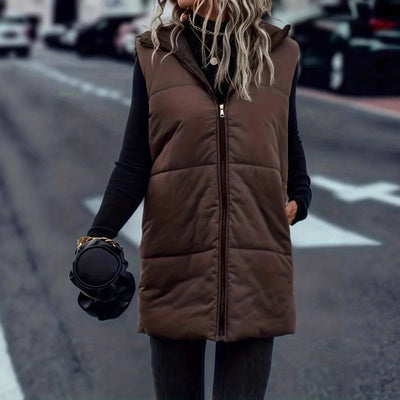 Chaleco Acolchado con Capucha y Cierre - Diseño Minimalista Otoño Invierno - Image 3