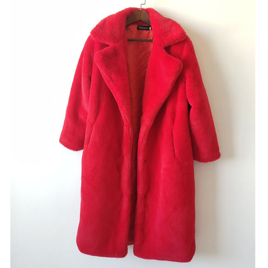 Abrigo Largo de Cashmere y Algodón con Detalles de Pelaje para Mujer - Image 22