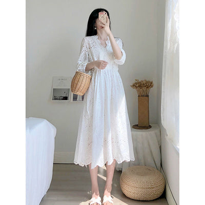 Vestido Elegante Slim con Encaje Bordado para Mujer - Image 3