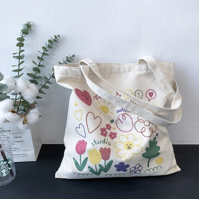 Bolsa de Lona Grande con Estampados Adorables - Capacidad Máxima - Image 22
