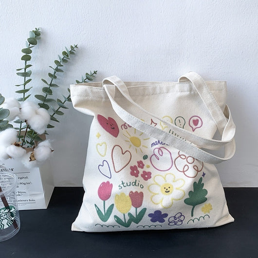 Bolsa de Lona Grande con Estampados Adorables - Capacidad Máxima - Image 22