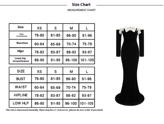 Vestido Largo de Terciopelo Negro con Cola Sirena - Image 7