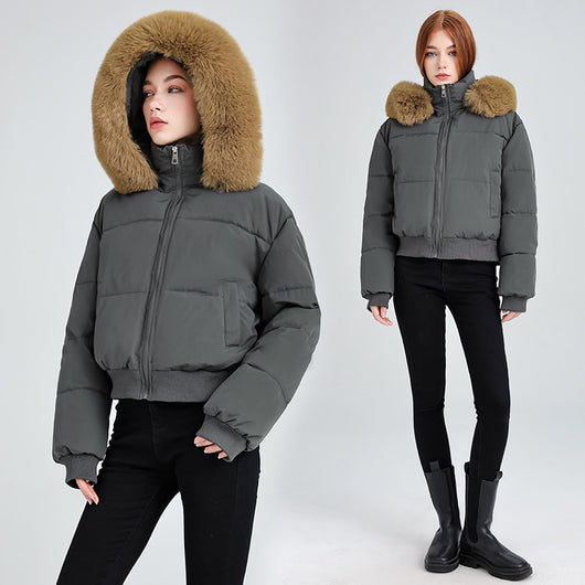 Abrigo Acolchado para Mujer con Cuello de Pelaje y Diseño Moderno - Image 4