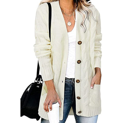 Abrigo Tejido Casual con Botones para Mujer - Otoño e Invierno - Image 28