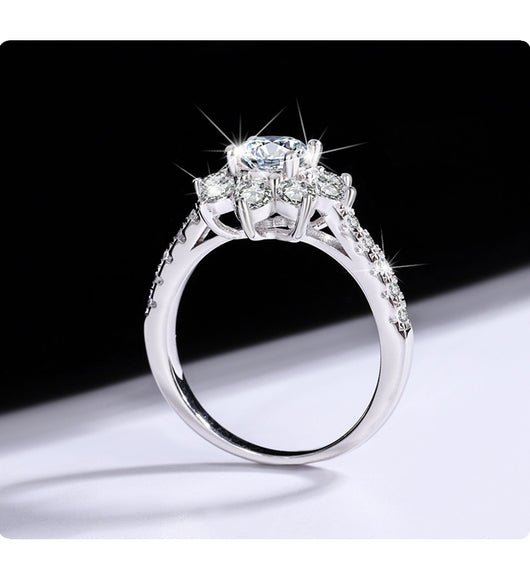 Anillo de Plata 925 con Moissanita Floral para Mujer - Image 9