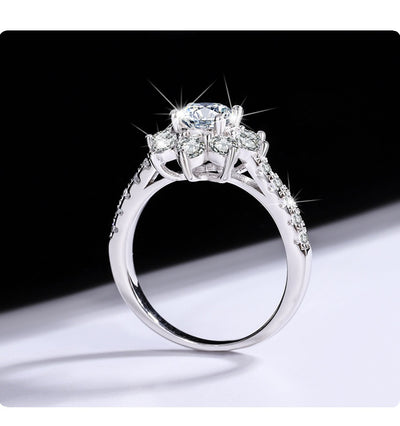 Anillo de Plata 925 con Moissanita Floral para Mujer - Image 9