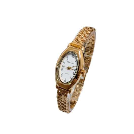 Reloj de Cuarzo Dorado Retro con Malla Ovalada - Elegancia Atemporal - Image 5