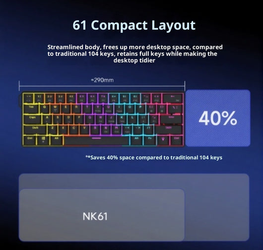 Teclado Mecánico Ajazz NK61 - Compacto y Profesional - Image 6