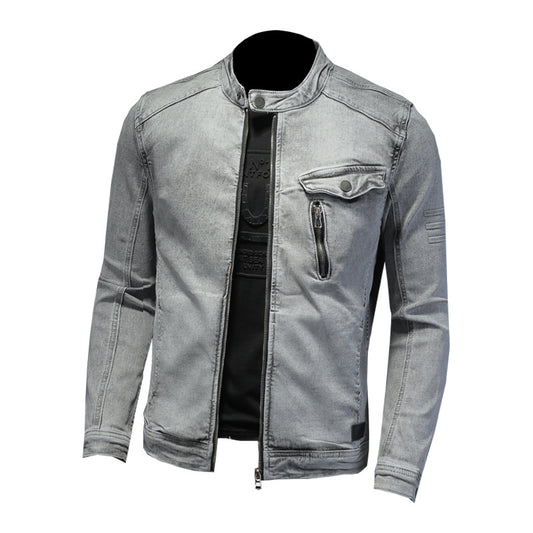 Chaqueta Denim Stretch con Cierre para Hombre - Ajuste Premium - Image 2