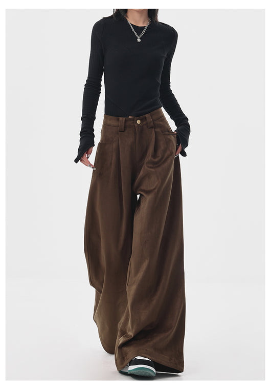 Pantalones Anchos Retro Vintage Marrón para Mujer - Estilo Casual Holgado - Image 19