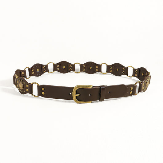 Cinturón Vintage Unisex con Hebilla de Metal Remachado - Estilo Punk Hip Hop - Image 18