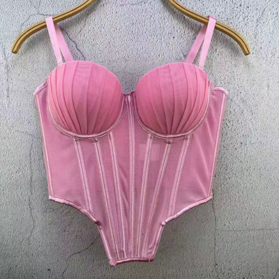 Corpiño de Encaje Mesh Estilo Francés - Diseño Trasero Plástico para Usar como Prenda - Image 4