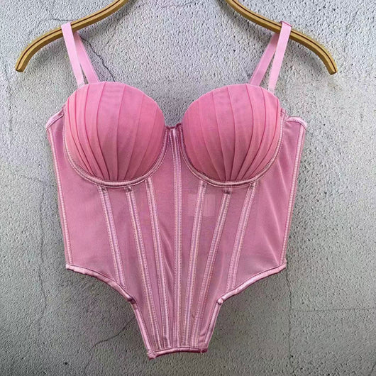 Corpiño de Encaje Mesh Estilo Francés - Diseño Trasero Plástico para Usar como Prenda - Image 4