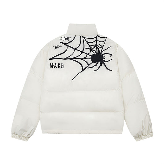 Chaqueta Acolchada Hombre con Cuello Alto y Estampado Telaraña - Image 2