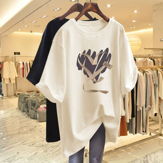 Playera de Algodón Puro para Mujer - Manga Corta Largo Medio
