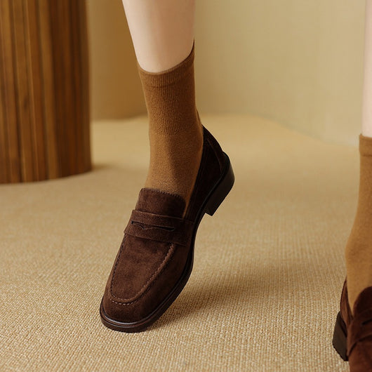 Zapatos de Tacón para Mujer en Piel de Oveja con Punta Cuadrada y Redonda Retro - Image 8