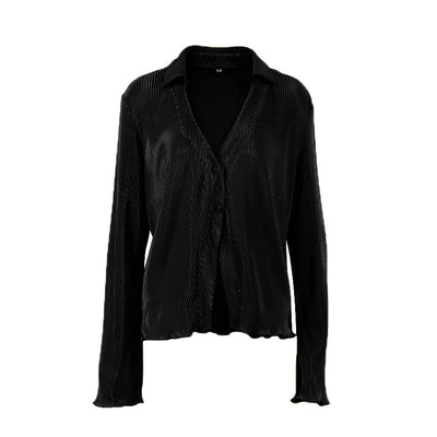 Blusa Retro con Pliegues Manga Larga para Mujer Primavera - Image 30